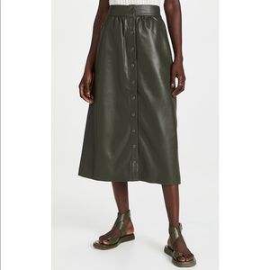 NEW WITH TAGS - Sea Lena Vegan Leather Skirt in Army (Size 2)